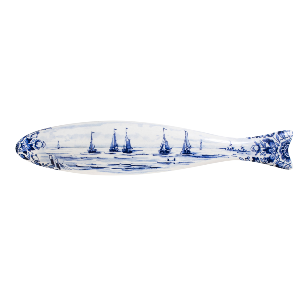 Royal Delft wanddecoratie - Blue Herring - Mesdag’s fleet