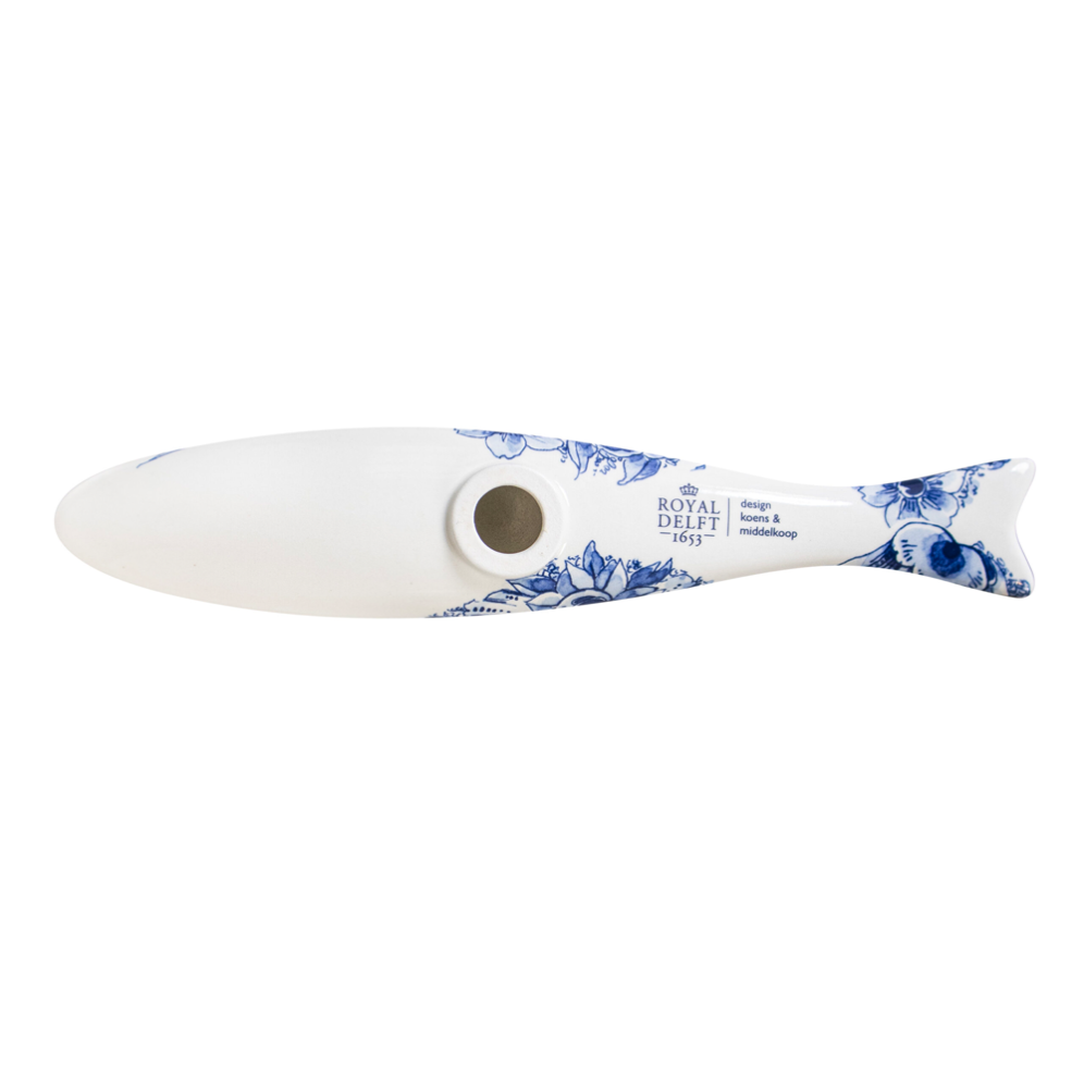 Royal Delft wanddecoratie - Blue Herring - Dragonfly flower