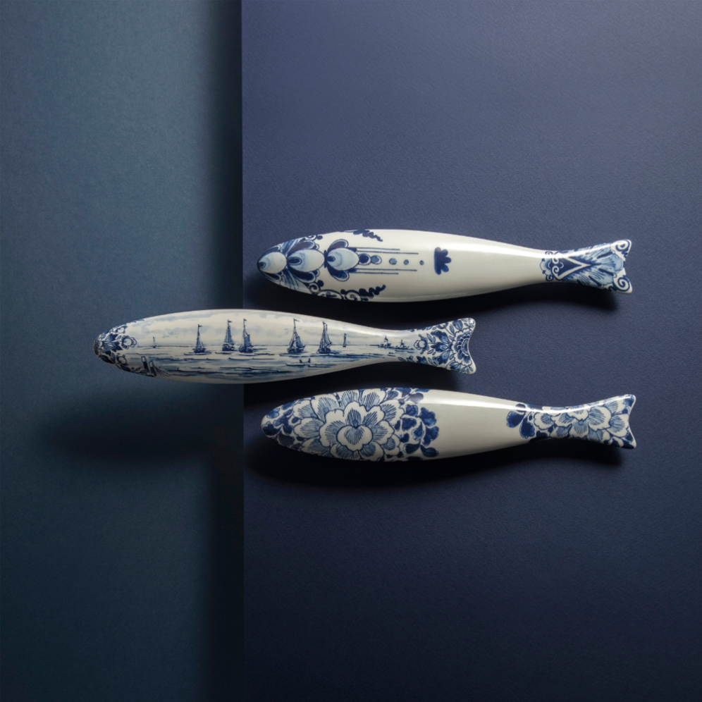 Royal Delft wanddecoratie - Blue Herring - Art Deco