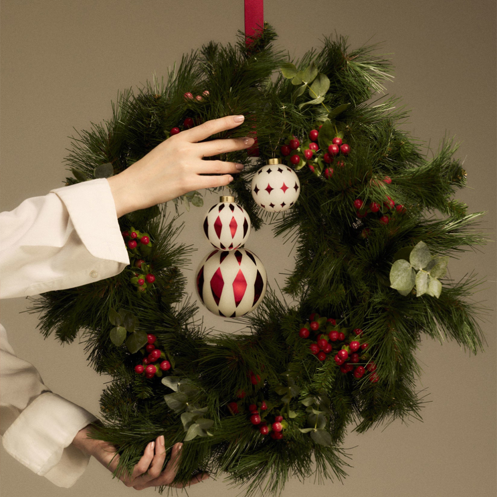 Alessi kerstbal - Delight - Rood - Set van 2