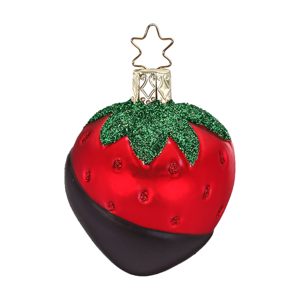 Inge Glas kerstornament - Aardbei in chocolade