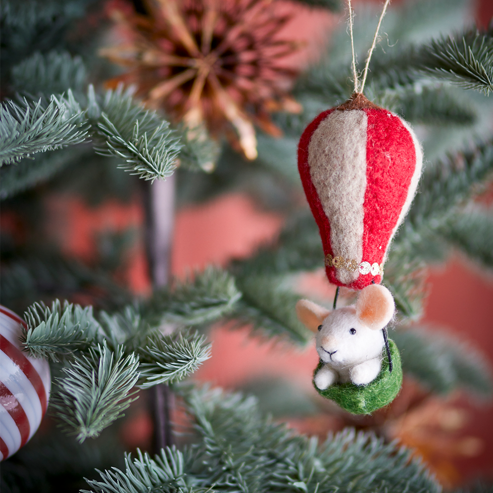 Bloomingville kerstornament - Muis in luchtballon