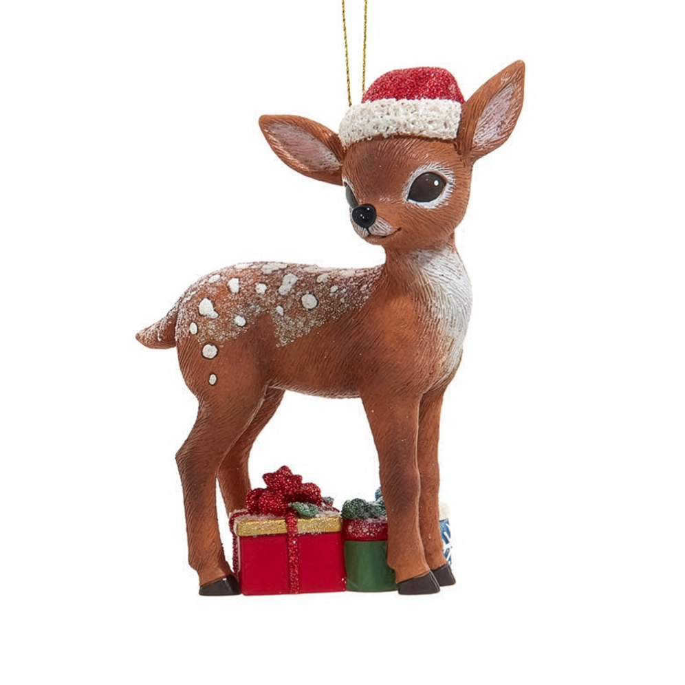Kurt Adler kerstornament - Rendier - Met kerstmuts