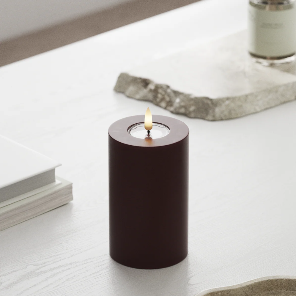 Deluxe Homeart LED stompkaars - Bourgogne - 12,5cm