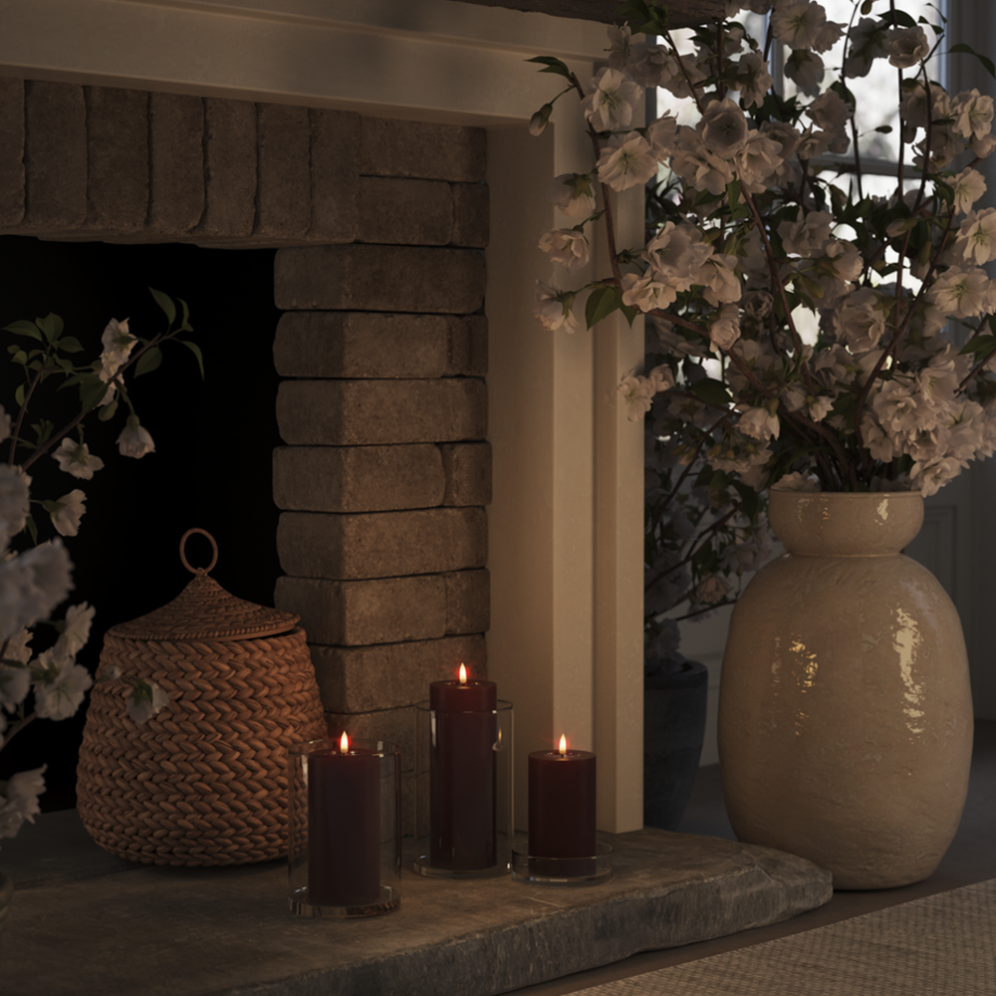 Deluxe Homeart LED stompkaars - Bourgogne - 12,5cm