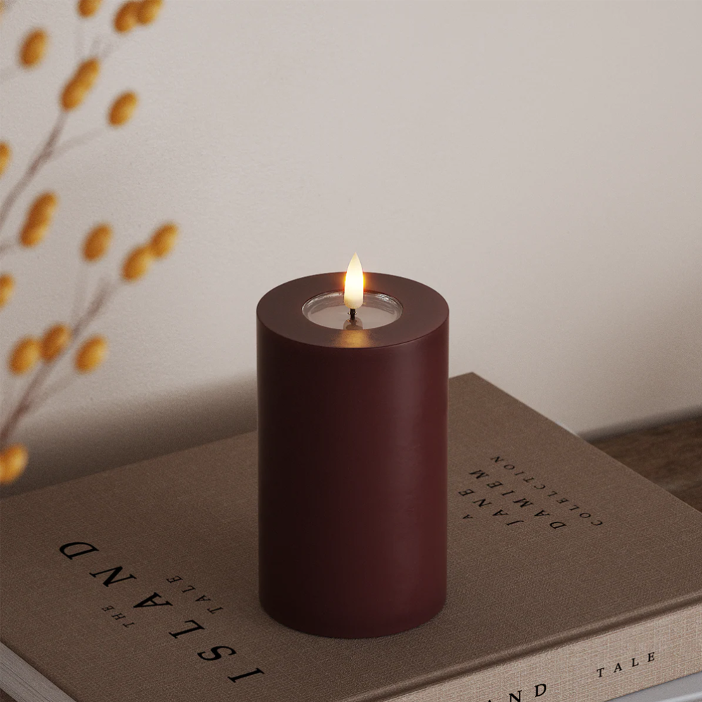 Deluxe Homeart LED stompkaars - Bourgogne - 12,5cm