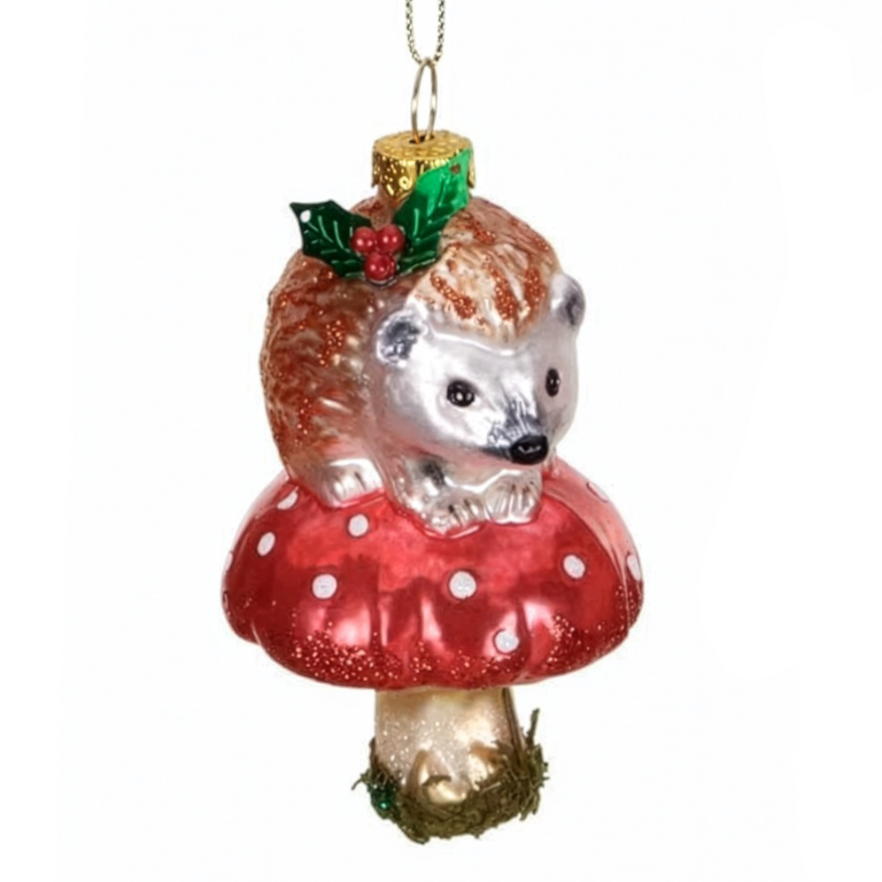 Goodwill kerstornament - Egel - Op paddenstoel