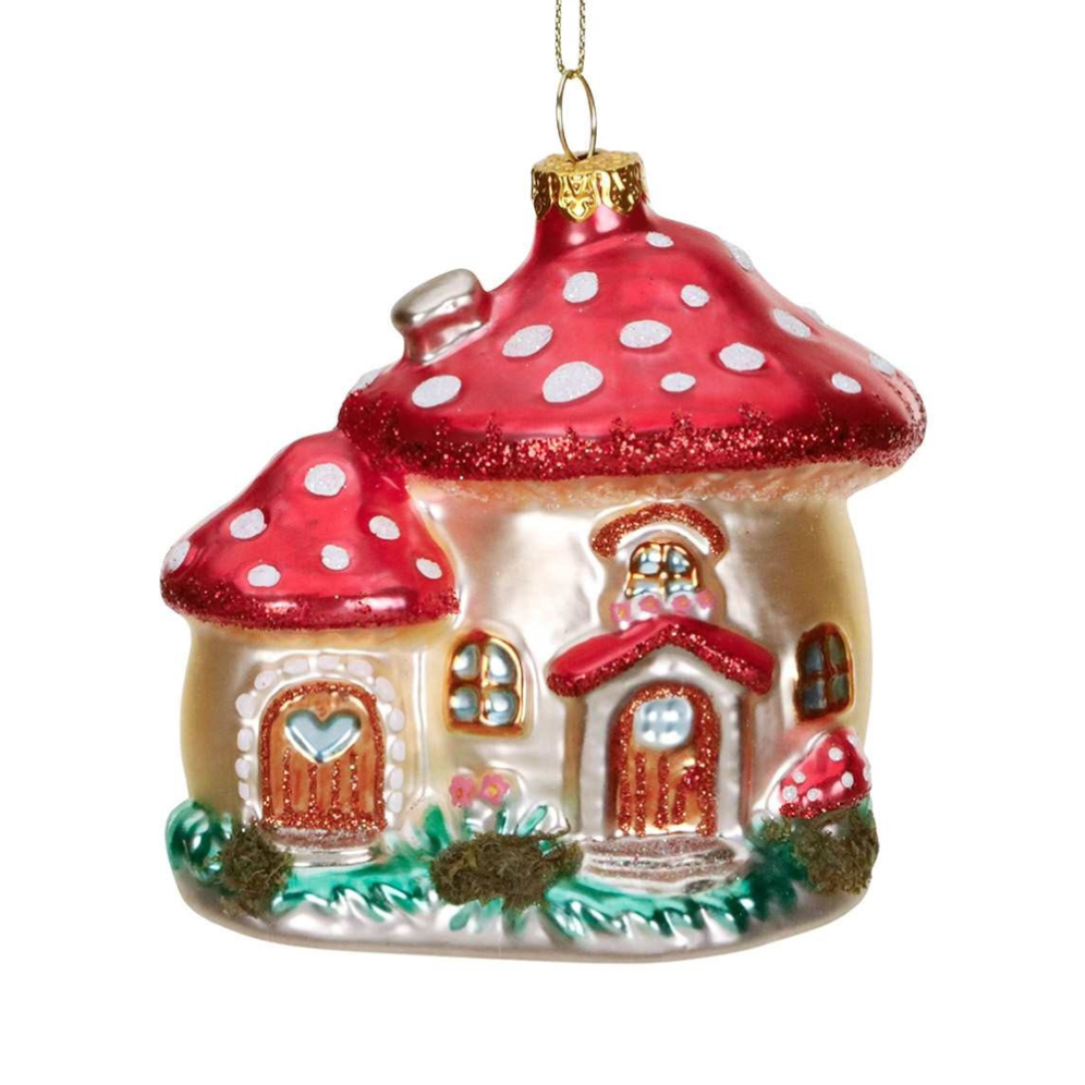 Goodwill kerstornament - Paddenstoel huis