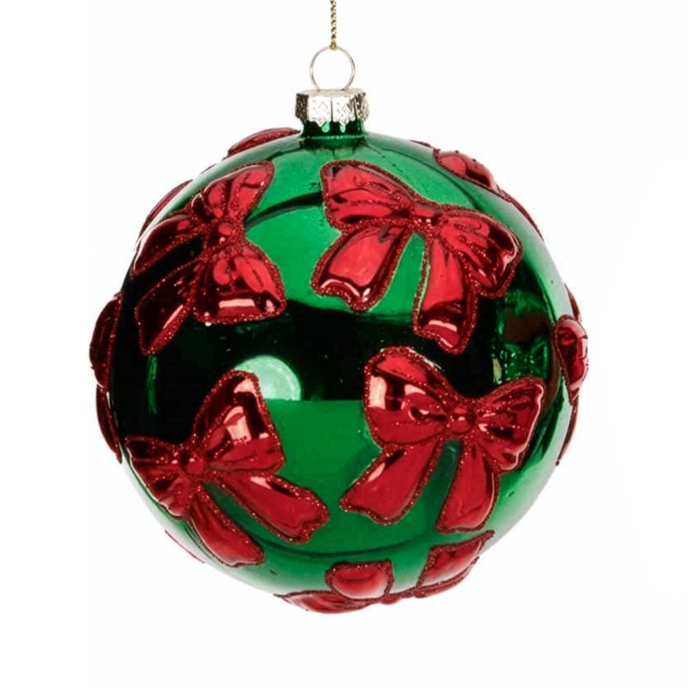 Goodwill kerstbal - Met strikken - 10cm