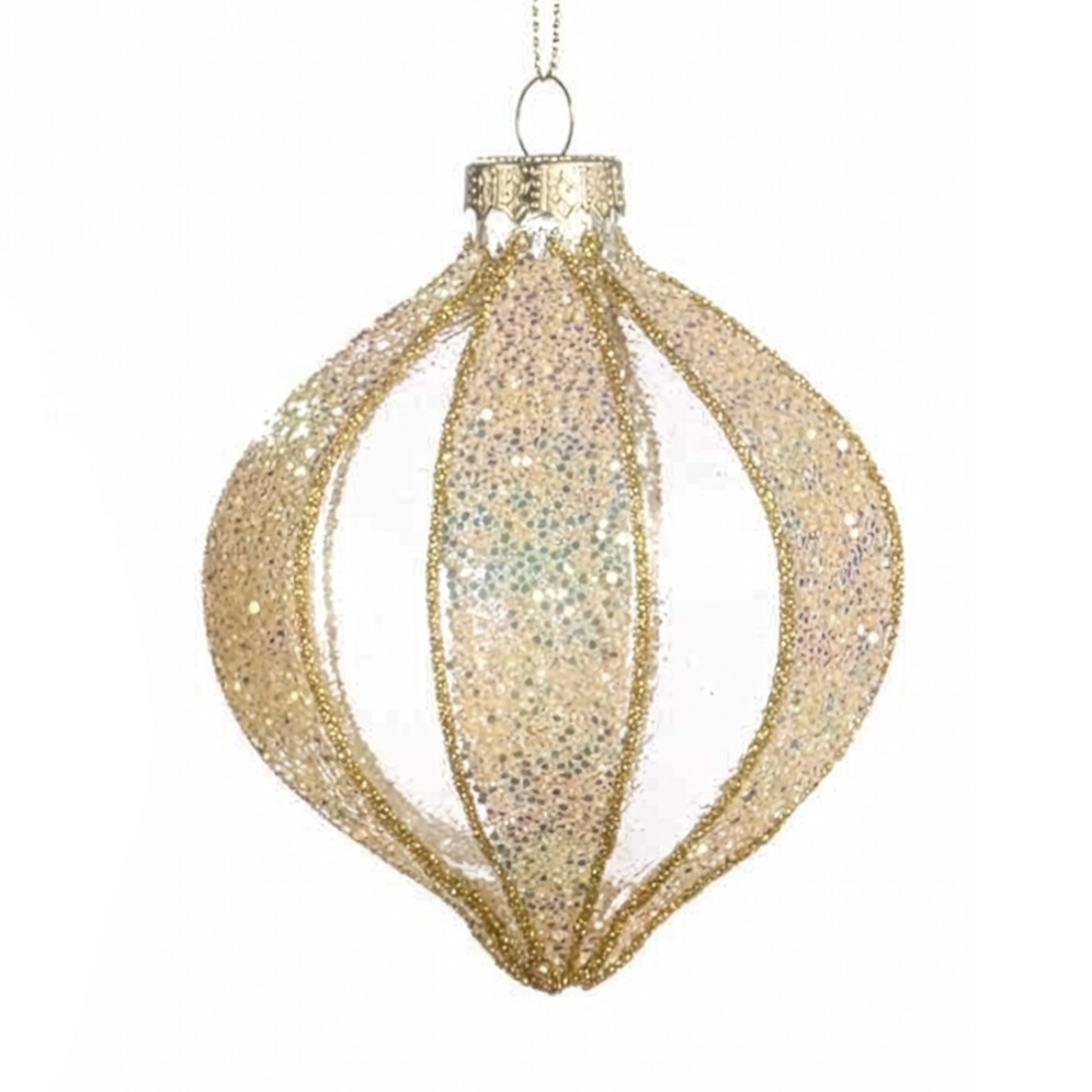 Goodwill kerstbal - Met strepen - 8cm
