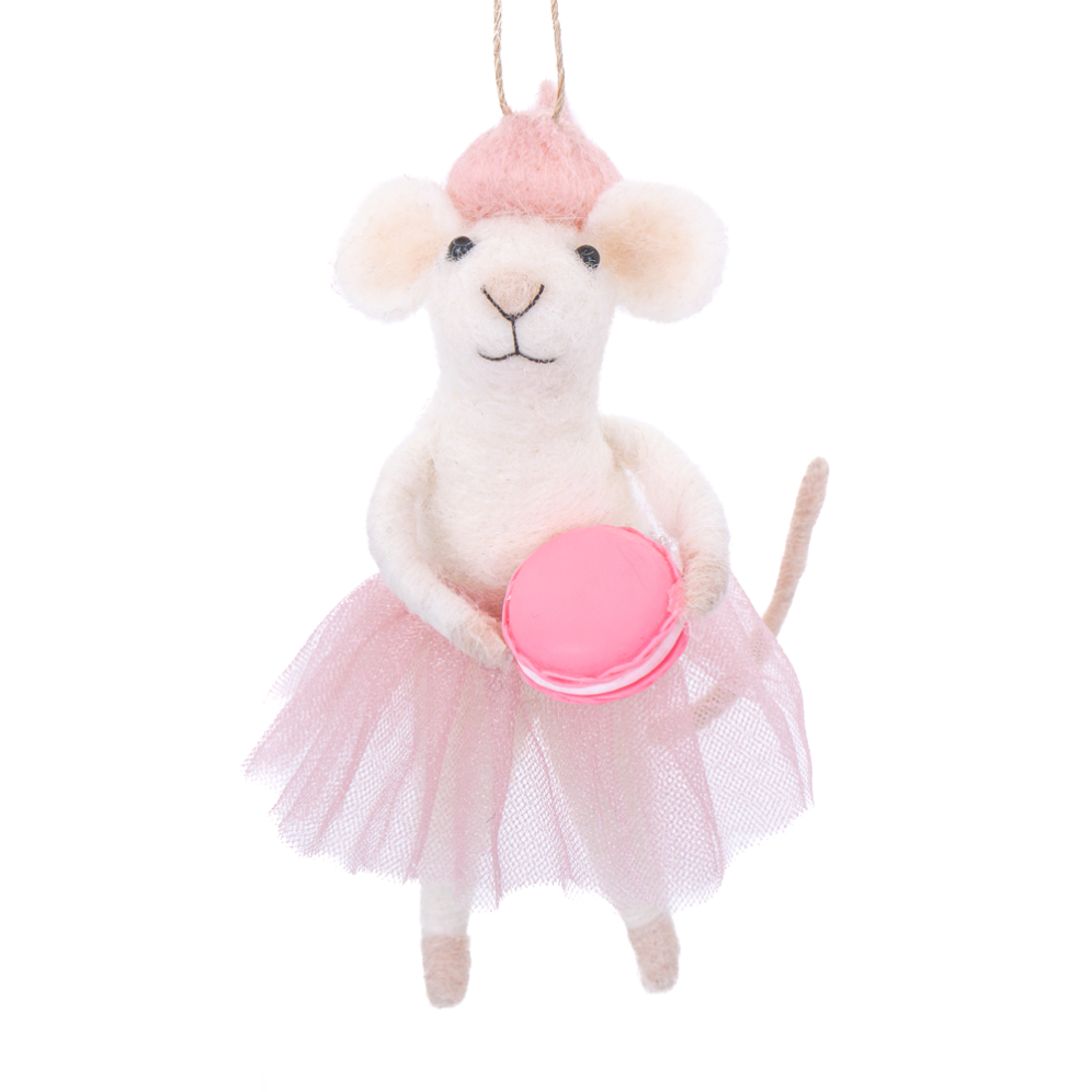 Sass & Belle kerstornament - Muis met macaron