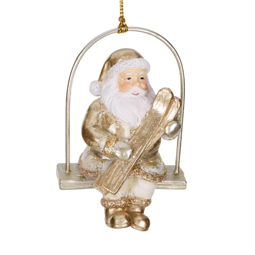 Goodwill kerstornament - Kerstman in skilift