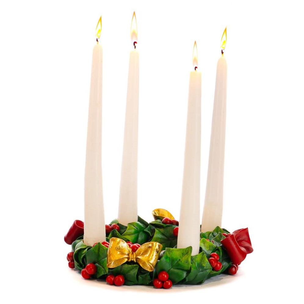 Goodwill kandelaar - Adventskrans - Met hulst