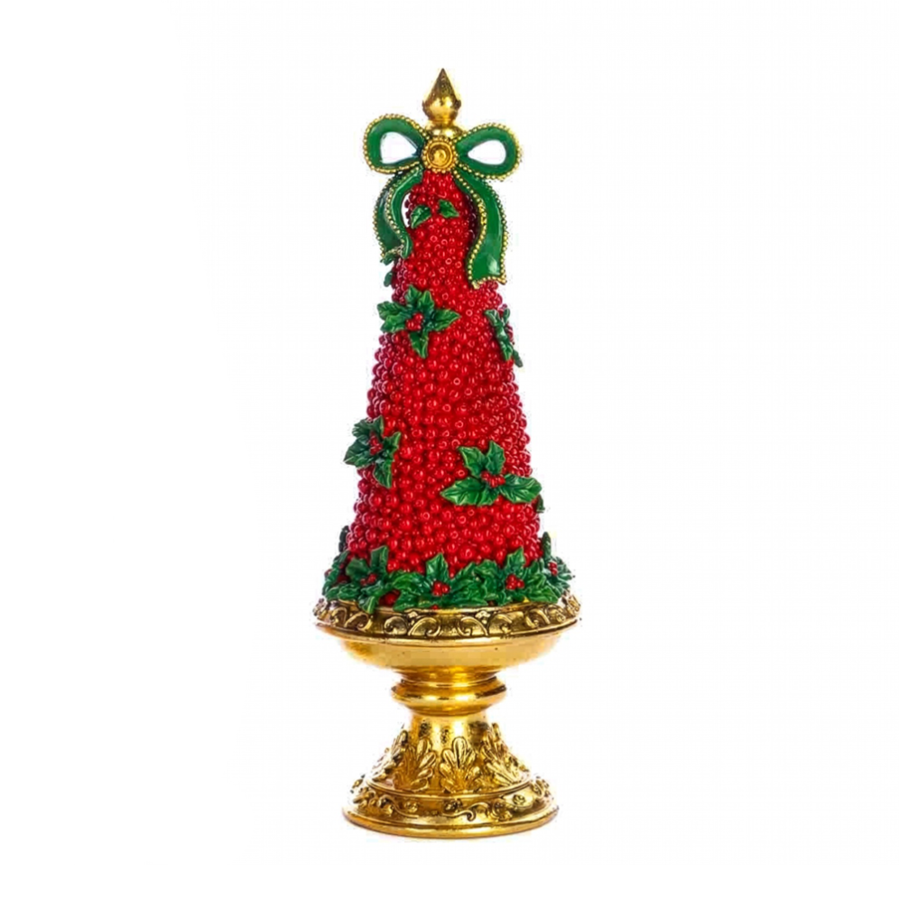 Goodwill kerstbeeld - Kerstboom met hulst - 30cm