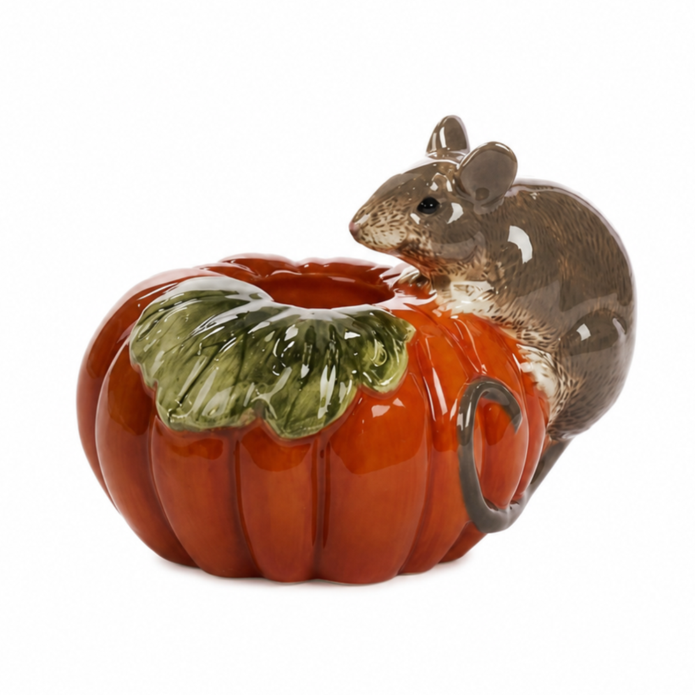 Goodwill kandelaar - Pompoen met muis - 12cm