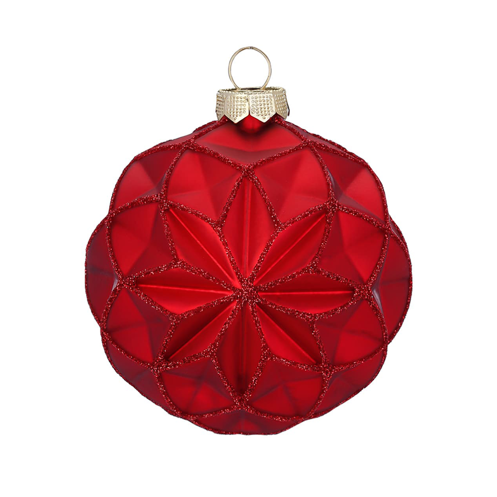 Holly & Jolly kerstbal - Met glitters - 8cm