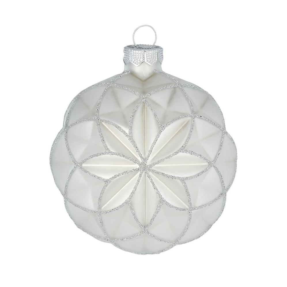 Holly & Jolly kerstbal - Met glitters - 8cm