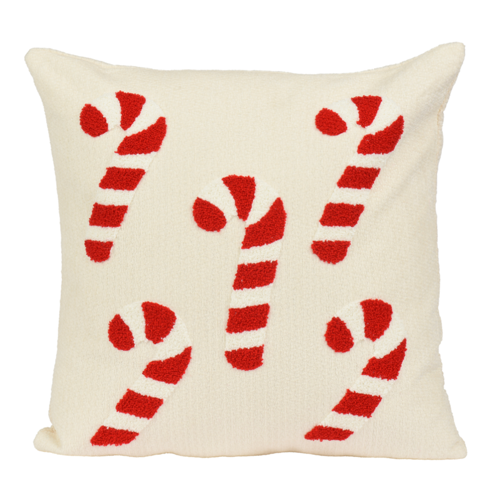 Decoris kerstkussen - Met zuurstokken