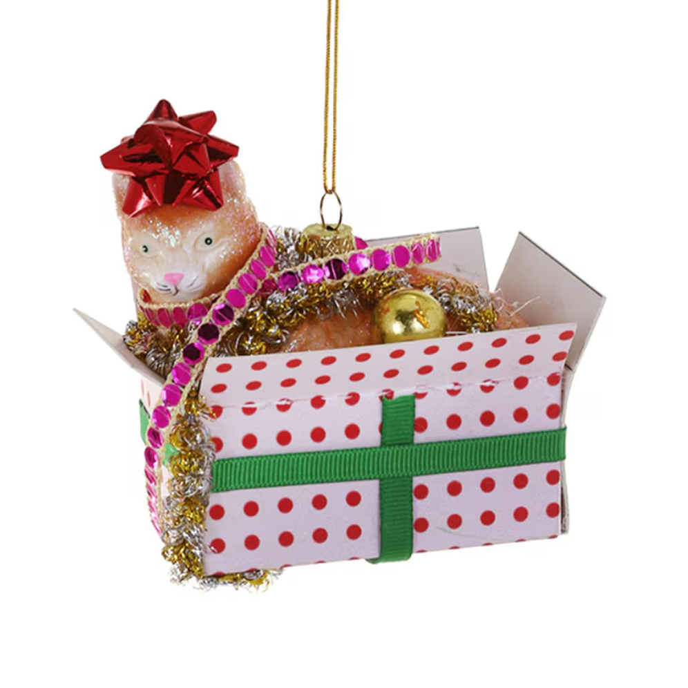Cody Foster kerstornament - Kat in kerstversiering
