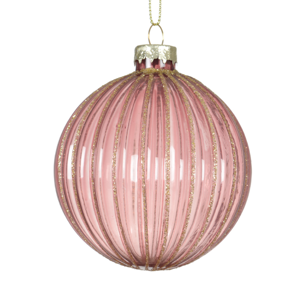 Decoris kerstbal - Met ribbels - 8cm