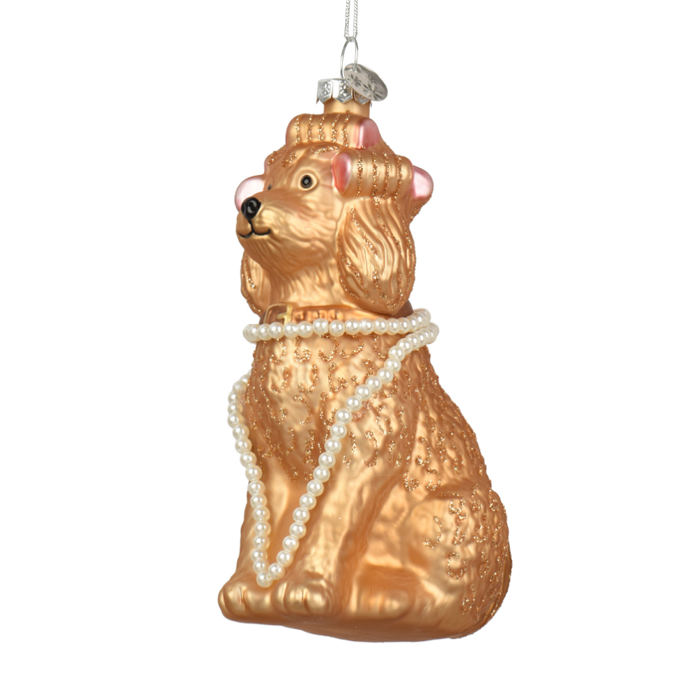 Decoris kerstornament - Labradoodle met krulspelden