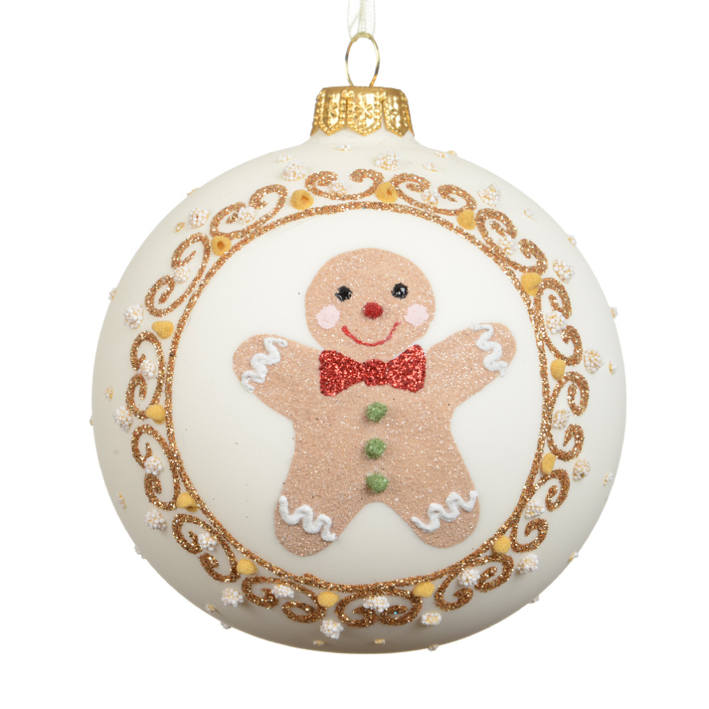 Decoris kerstbal - Met gingerbread poppetje - 10cm