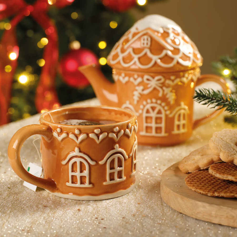 Decoris theepot - Met kerstmok - Gingerbread