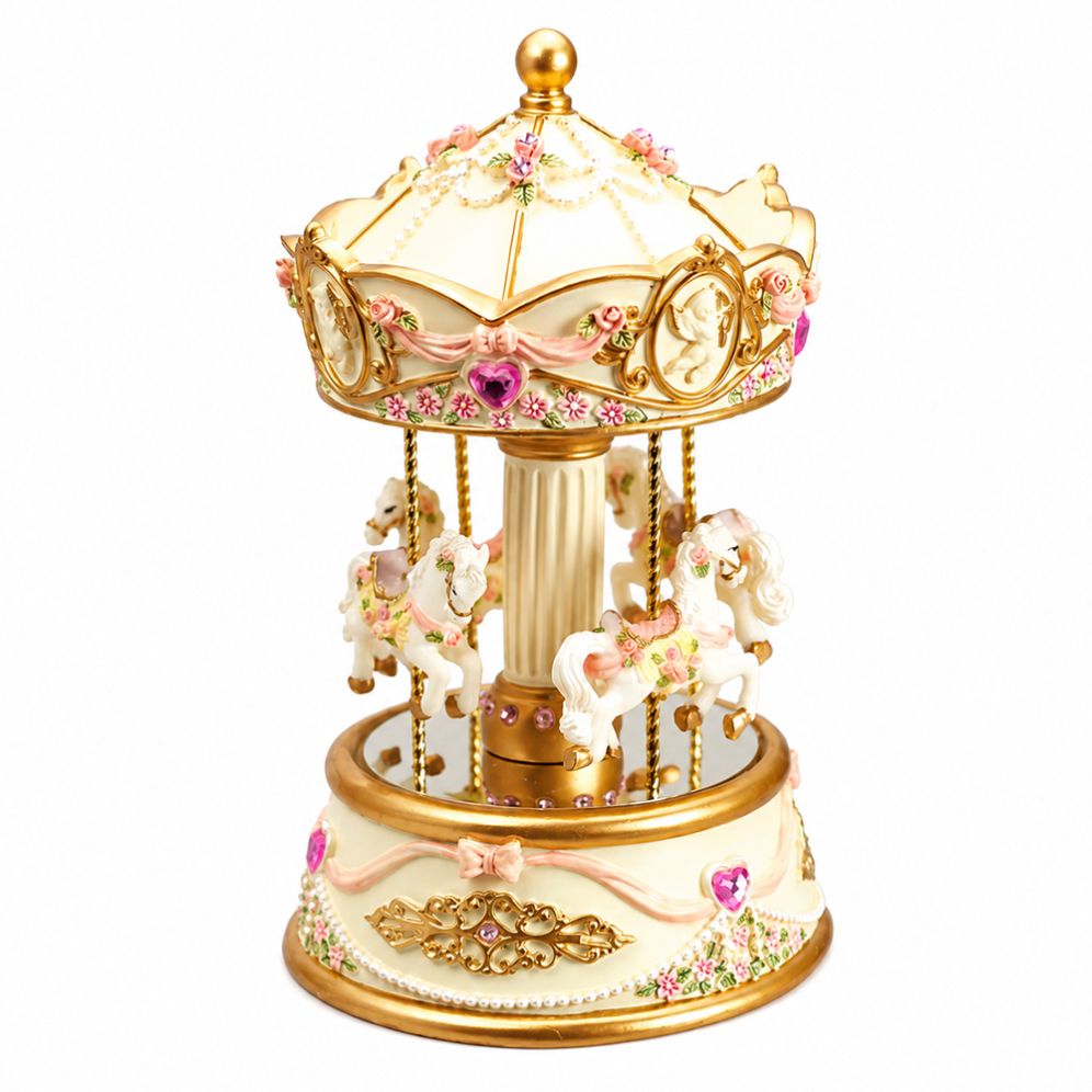 Muziekdoos - Carrousel met paarden