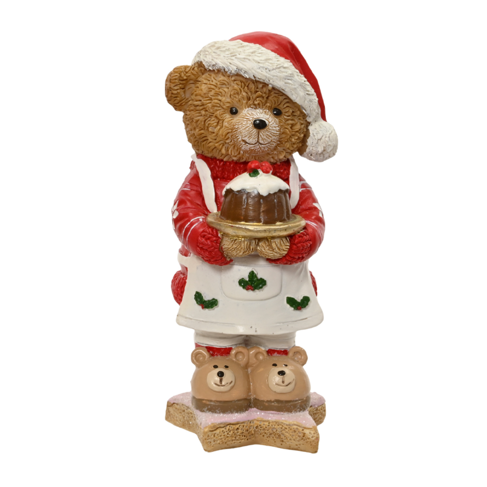 Decoris kerstbeeld - Beer met cake