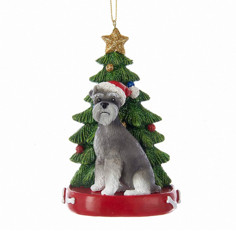 Kurt Adler kerstornament - Schnauzer met kerstboom