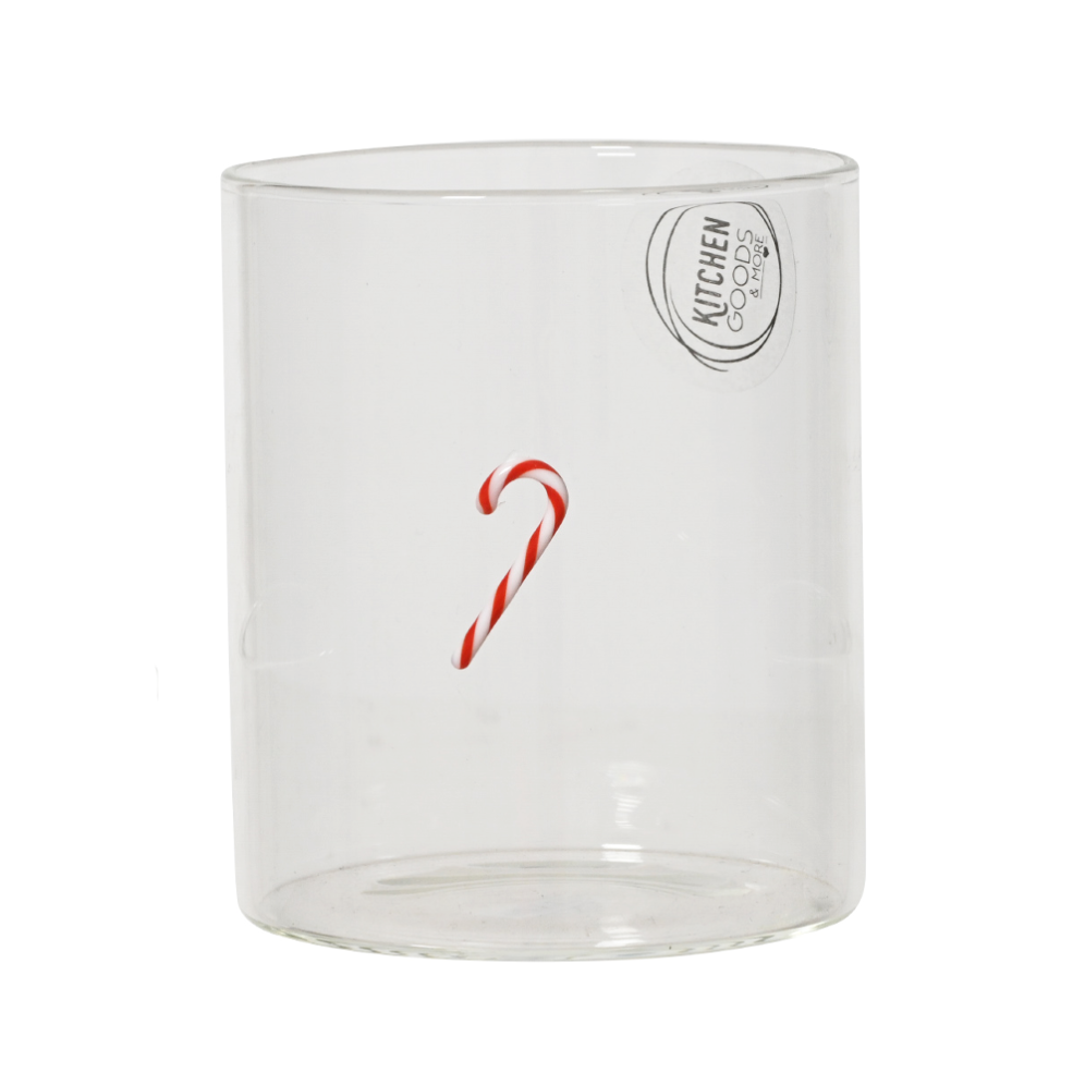 Decoris verre à eau - Avec canne de bonbon