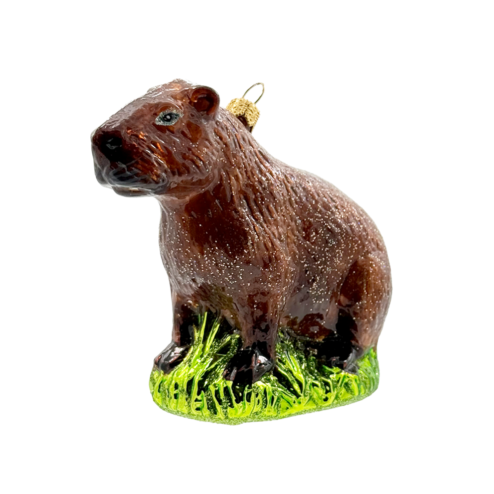 Ornement de Noël scintillant - Capybara