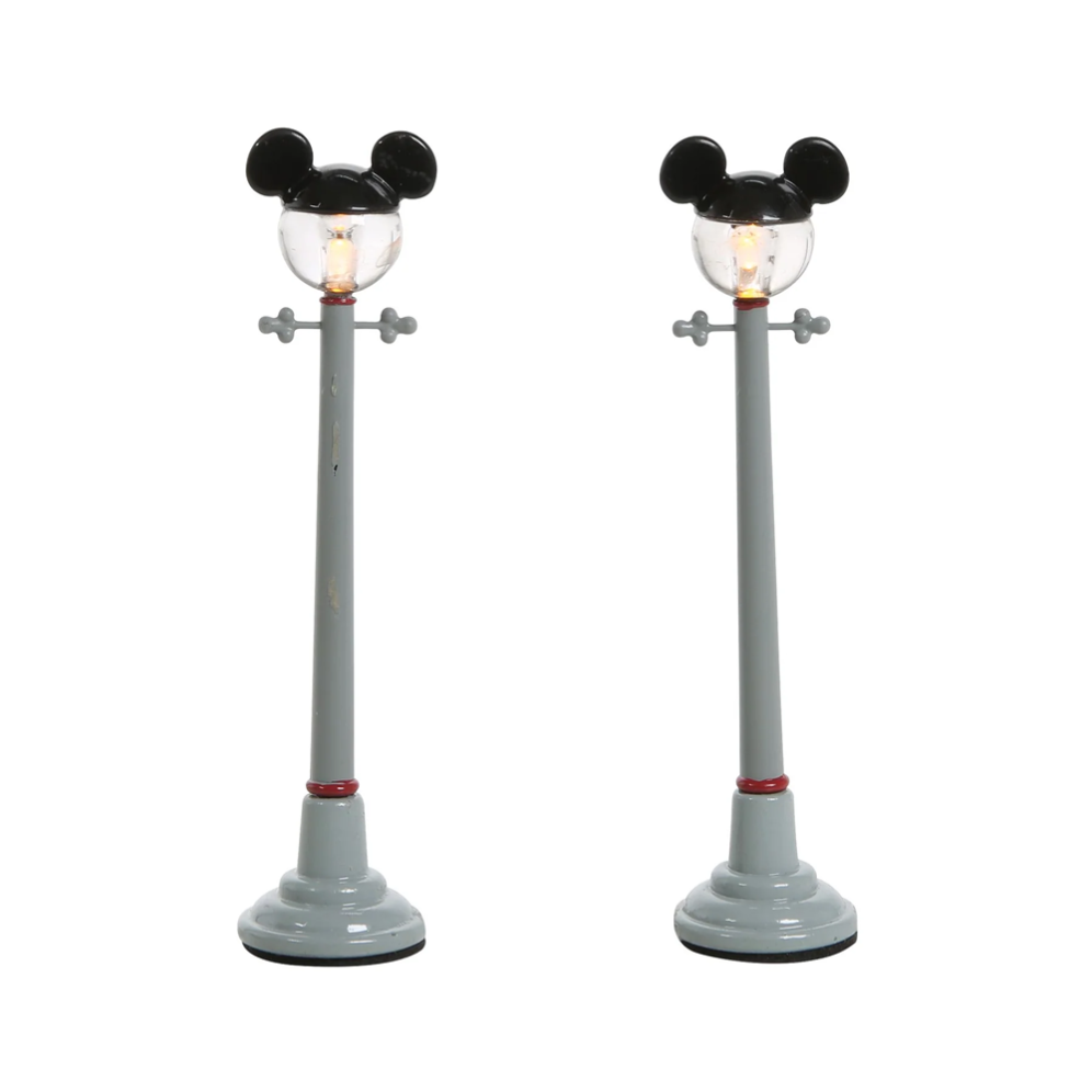 Disney Village kerstdorp figuur - Mickey Mouse Street Lights - Set van 2