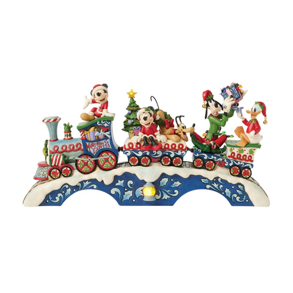Disney Traditions kerstbeeld - Trein met Mickey & Friends
