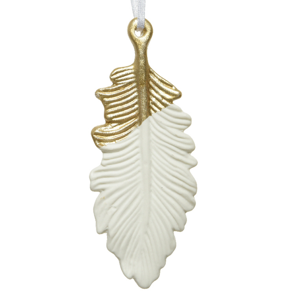 Decoris kerstornament - Blad - Met goud
