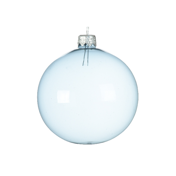 The Christmas Shop Glazen kerstbal Doorzichtig Wit 8cm