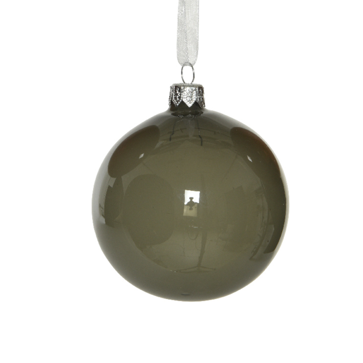 Glazen kerstbal - Doorzichtig - Groen - 8 cm