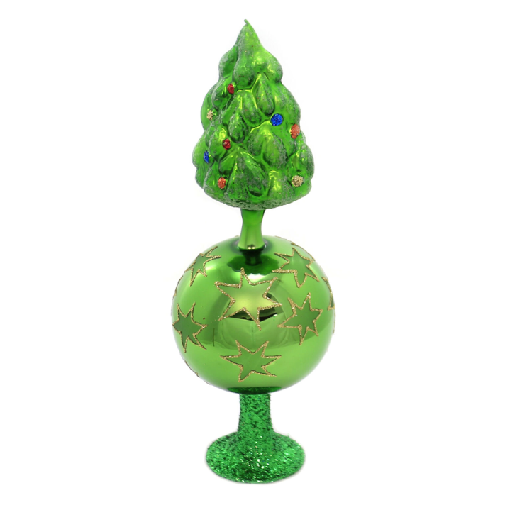 Inge Glas glazen kerstpiek - Kerstboom met versiering - Groen