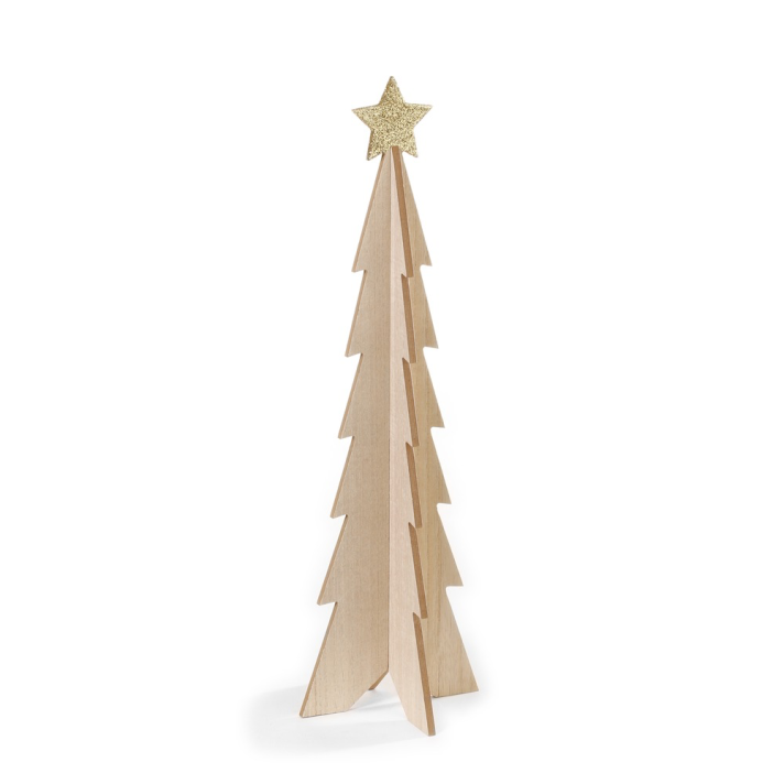 Inge Glas kerstboom - Met gouden glitter ster - Middel