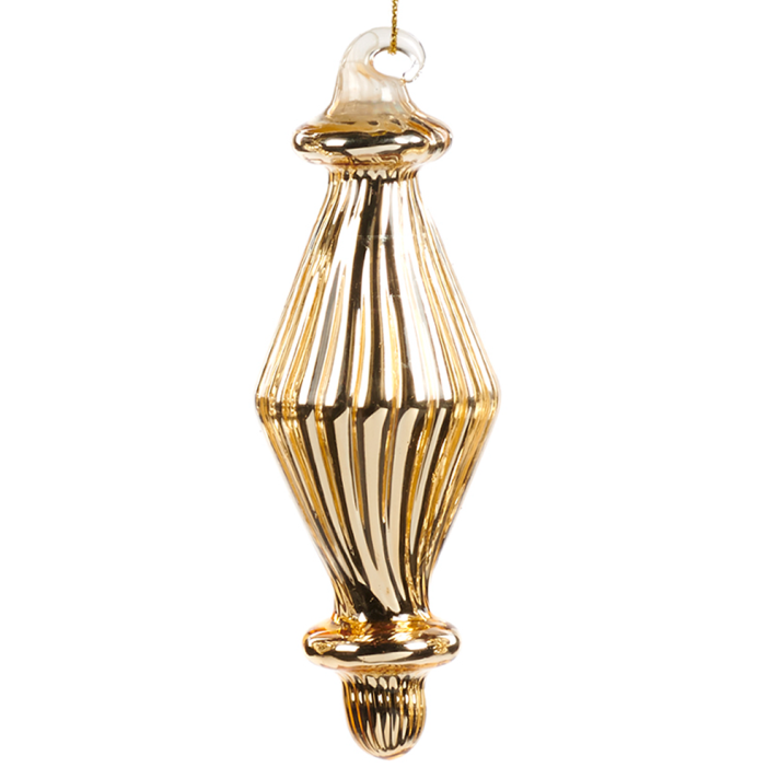 Goodwill glazen kerstornament - Schaakstuk - Goud - 12cm