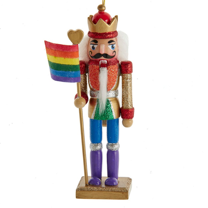 Kurt Adler notenkraker hanger - Pride - Met regenboog vlag