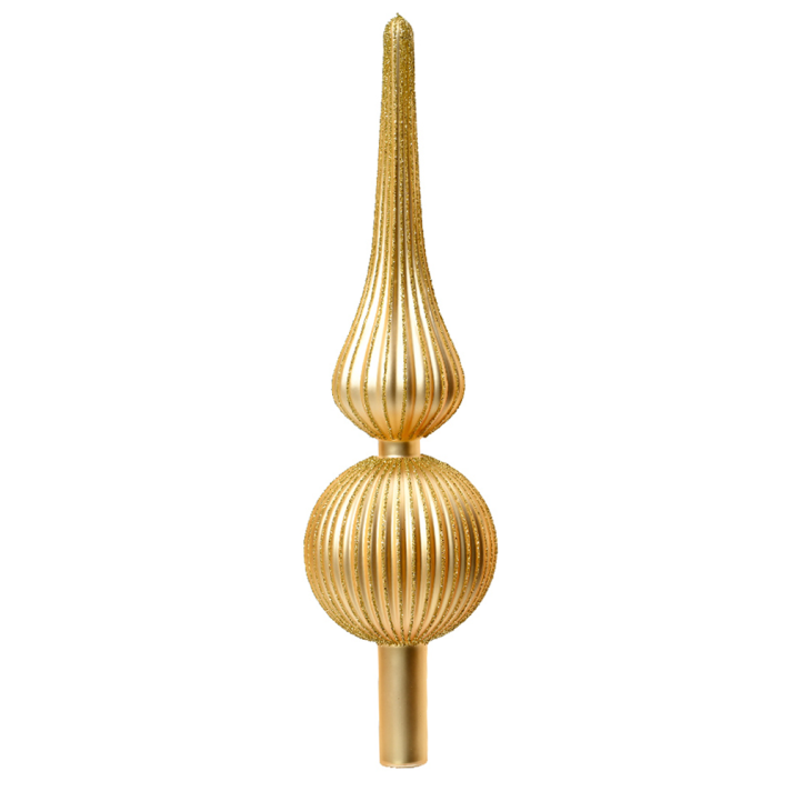 Glazen piek - Goud - Met ribbels - 31cm