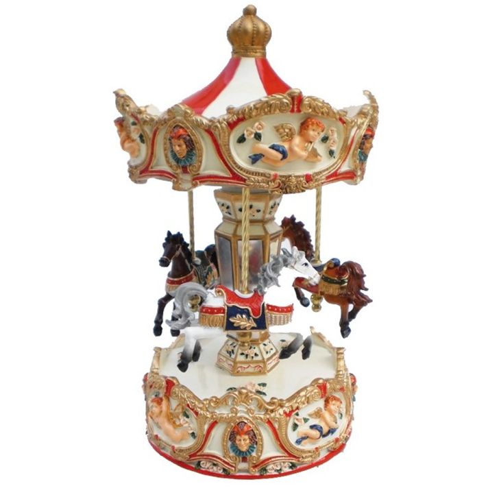 Muziekdoos - Carrousel met paarden