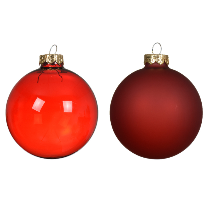 Decoris kerstballen - Rood - Set van 4