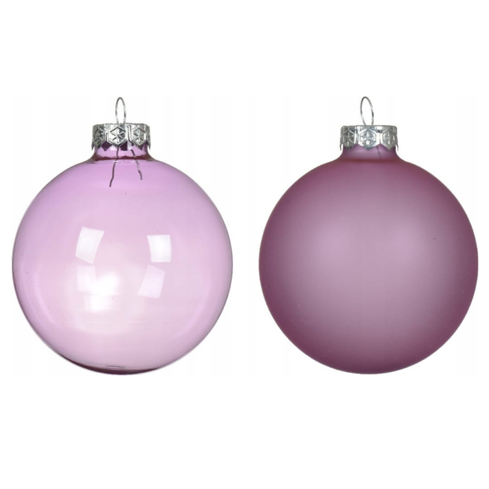 Decoris kerstballen - Lila - Set van 4