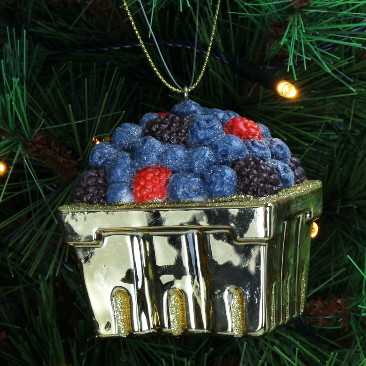 HD Collection kerstornament - Bakje met bosvruchten