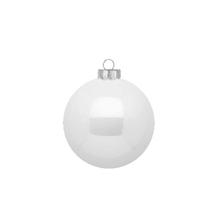 Inge Glas glazen kerstballen - Set van 30 - Wit en zilver - 6cm