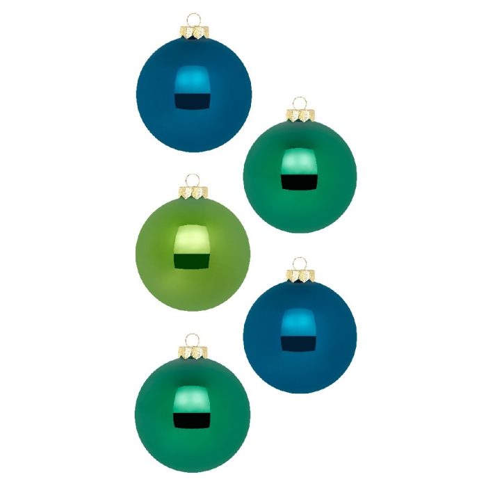 Verkeerd Slim Sluimeren The Christmas Shop | Set van 30 glazen blauwe en groene kerstballen