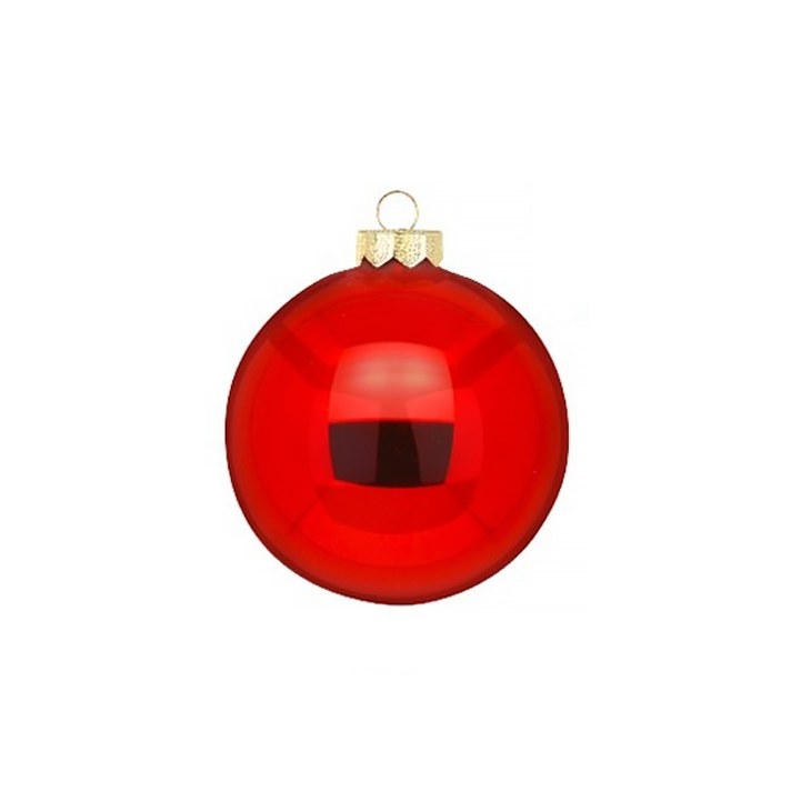 Inge glas glazen kerstballen - Set van 30 - Rood - 6cm