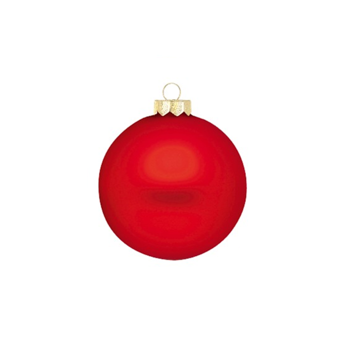 Inge Glas glazen kerstballen - Set van 12 - Rood - 8cm